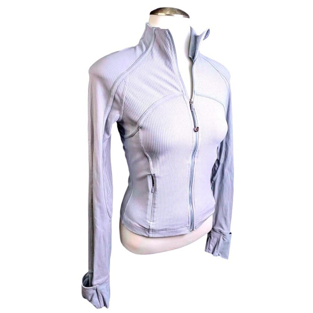 Lululemon~Ribbed Nulu Cropped Define Jacket~Light Blue~Size 4~Full Zip/No Hood